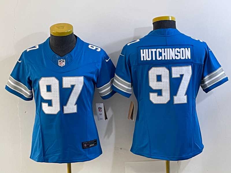 Women's Detroit Lions #97 Aidan Hutchinson Limited Blue 2024 FUSE Vapor Jersey,We sell and wholesale Women's Detroit Lions #97 Aidan Hutchinson Limited Blue 2024 FUSE Vapor Jersey on line form chian!